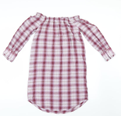 New Look Womens Pink Check  Shirt Dress  Size 10