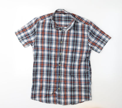 PEP&CO Mens Blue Check   Button-Up Size S