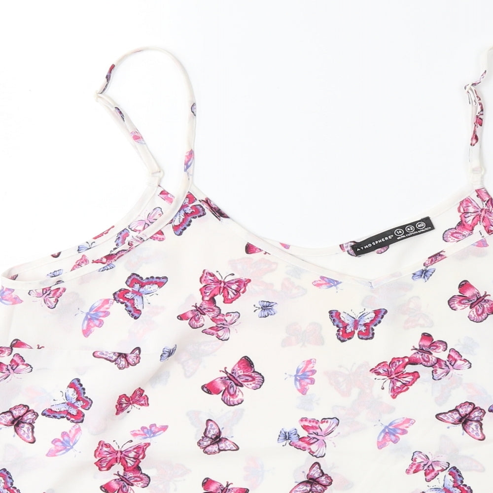 Atmosphere Womens Pink Floral  Basic Blouse Size 14