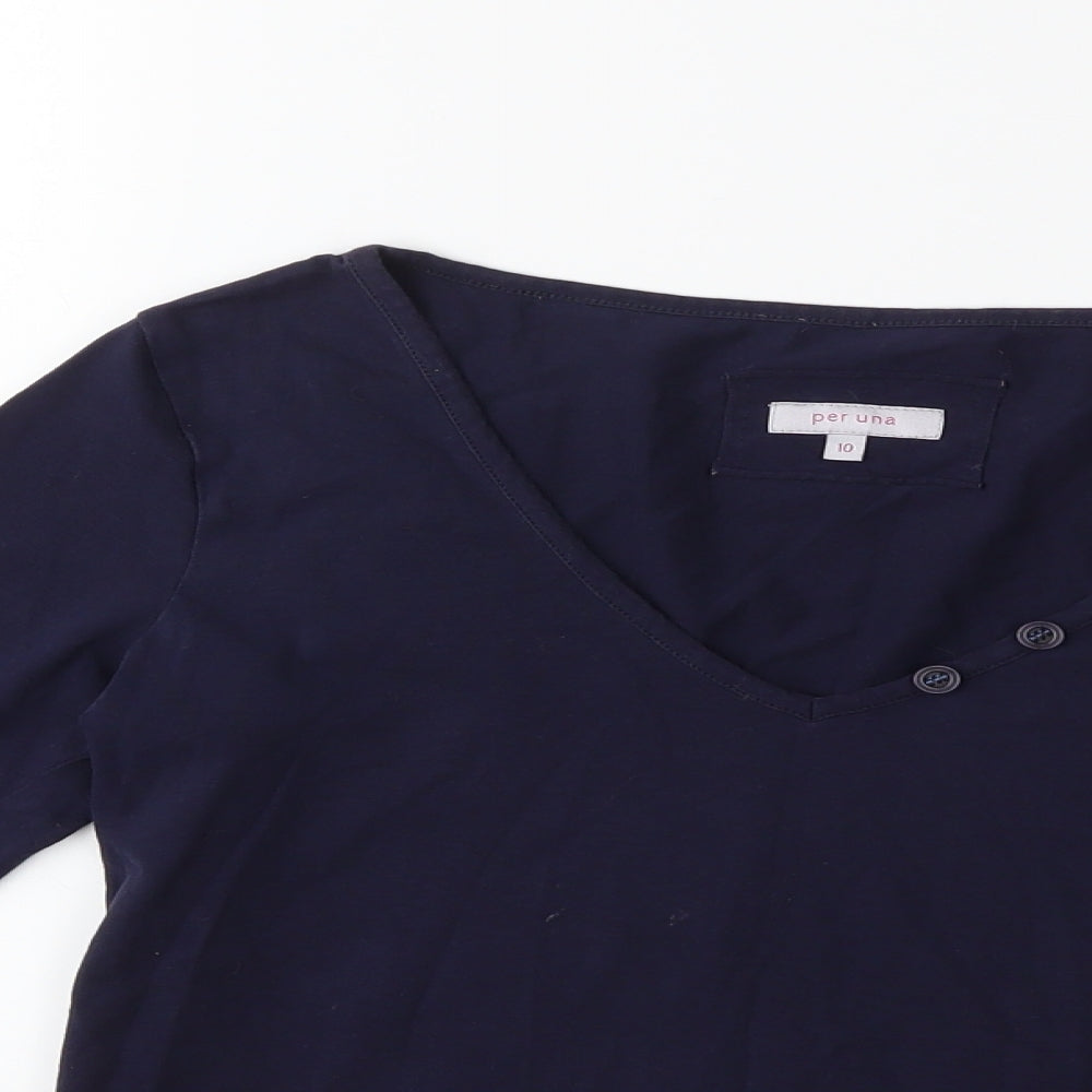 Per Una Womens Blue   Basic T-Shirt Size 10