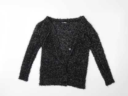 South Womens Black  Knit Cardigan Jumper Size 14