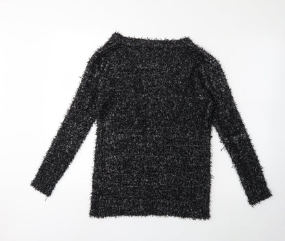 South Womens Black  Knit Cardigan Jumper Size 14