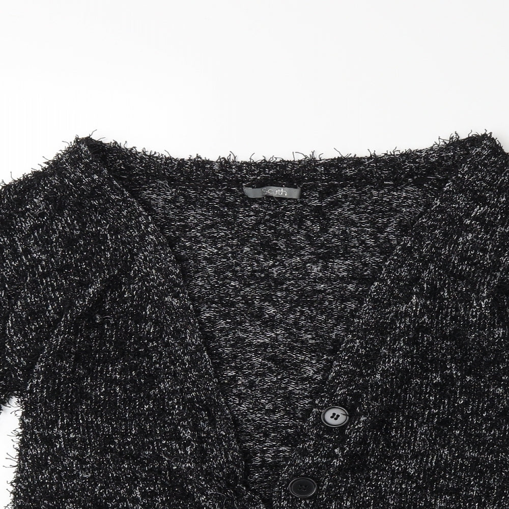 South Womens Black  Knit Cardigan Jumper Size 14