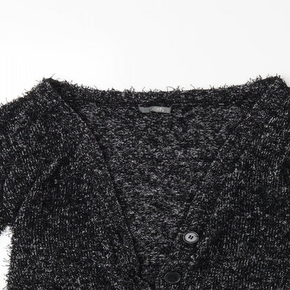 South Womens Black  Knit Cardigan Jumper Size 14