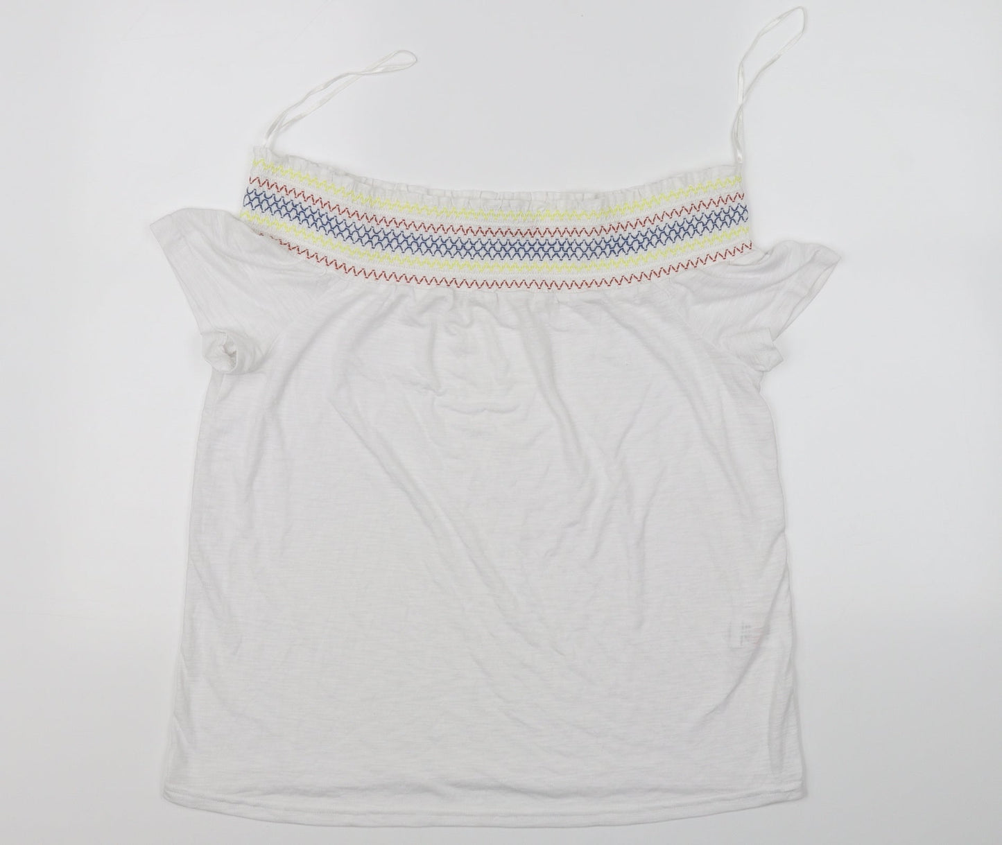 Womens UK Size 12 Papaya White Basic Blouse