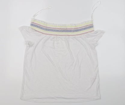 Womens UK Size 12 Papaya White Basic Blouse