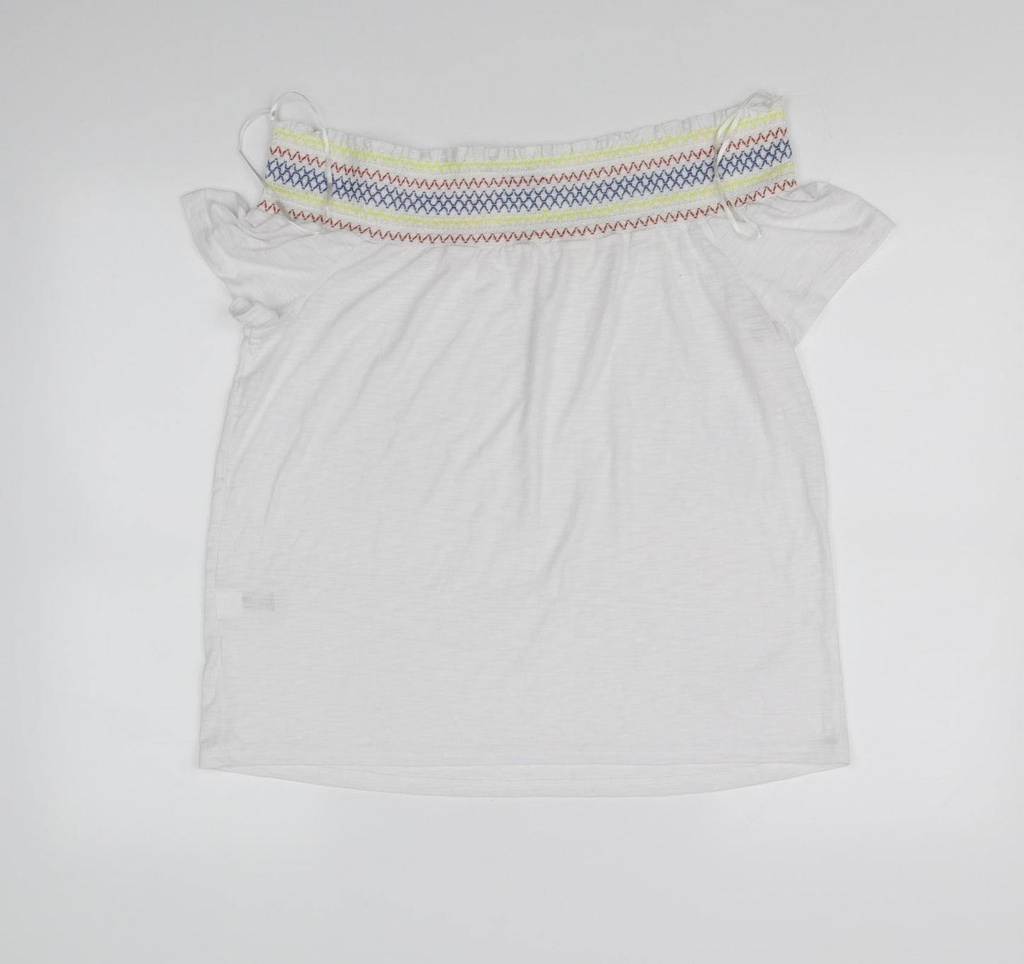 Womens UK Size 12 Papaya White Basic Blouse
