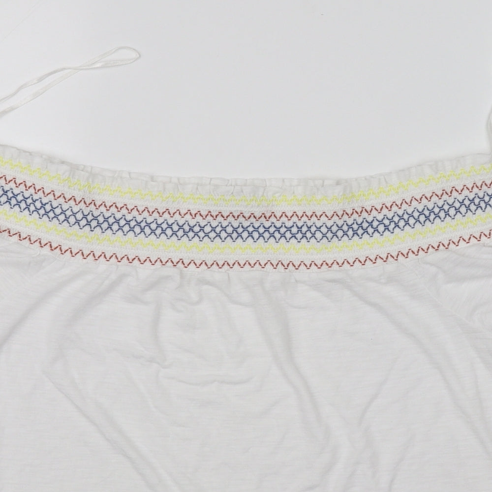Womens UK Size 12 Papaya White Basic Blouse