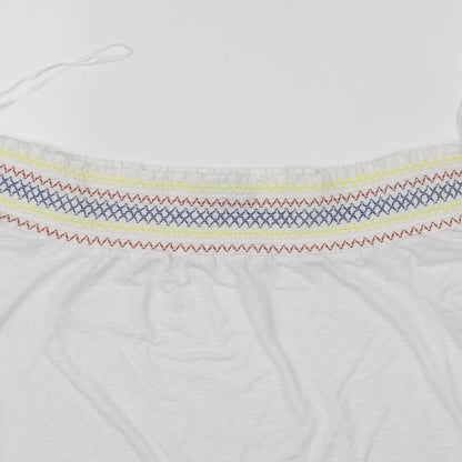 Womens UK Size 12 Papaya White Basic Blouse