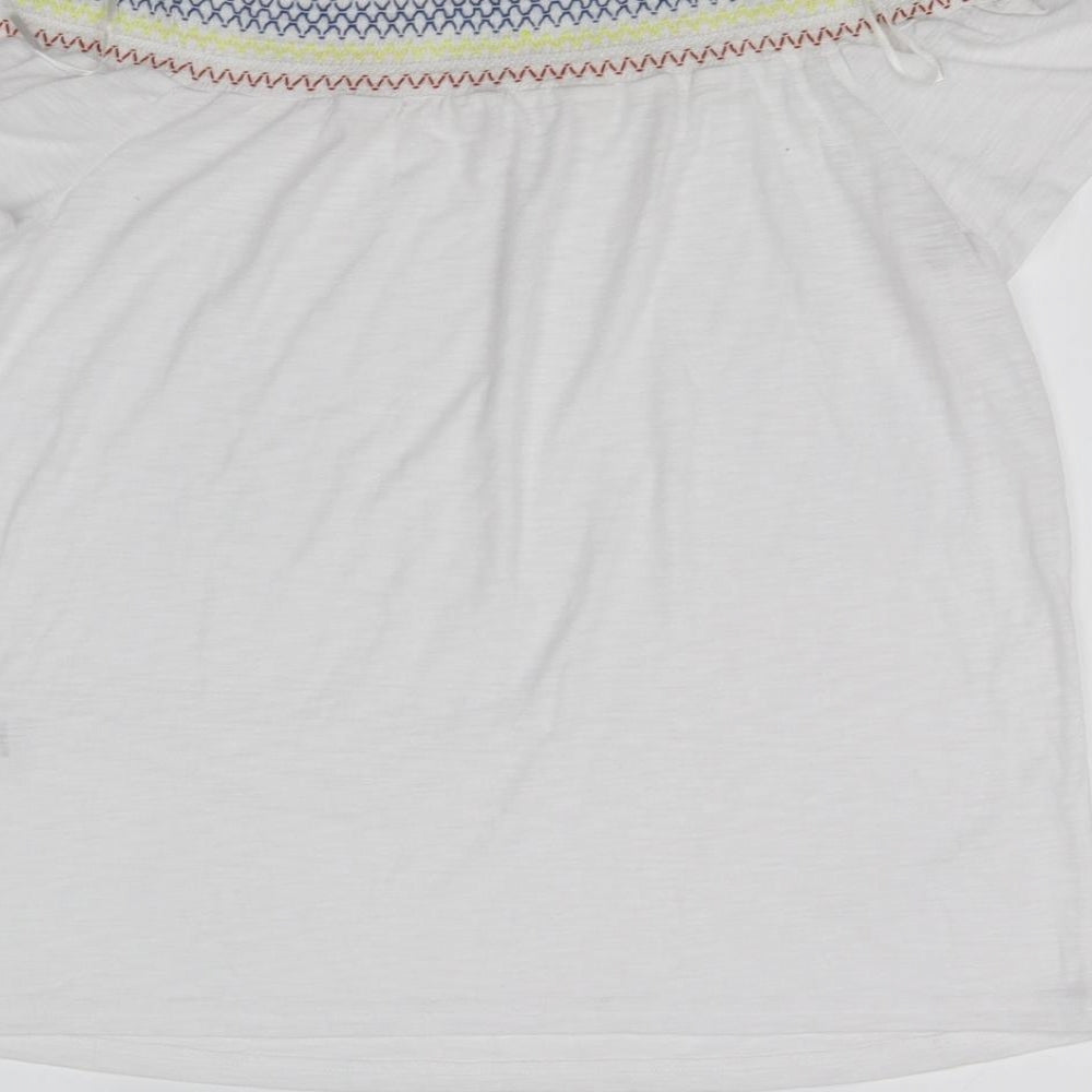 Womens UK Size 12 Papaya White Basic Blouse