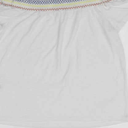 Womens UK Size 12 Papaya White Basic Blouse