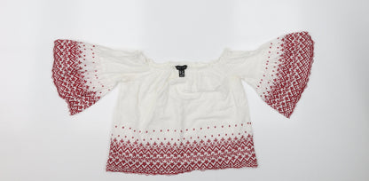 Womens UK Size 12 New Look White Basic Blouse