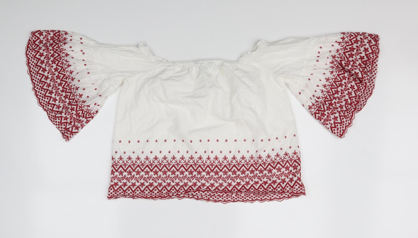Womens UK Size 12 New Look White Basic Blouse