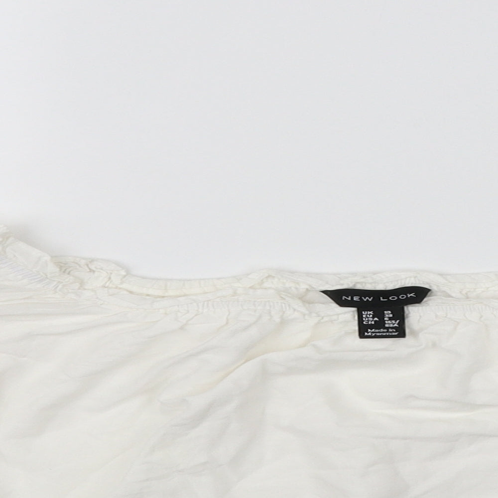 Womens UK Size 12 New Look White Basic Blouse