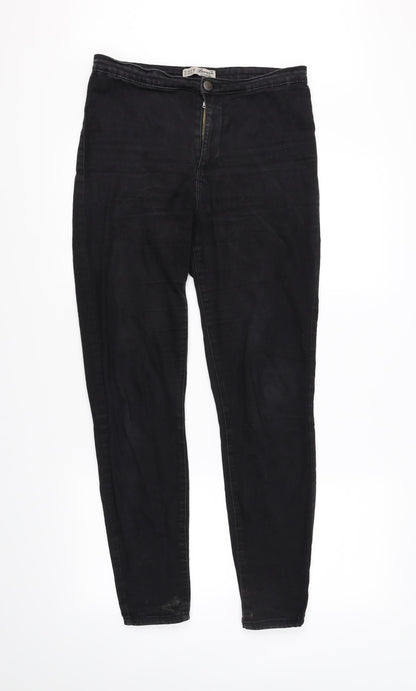 Womens UK Size 12 deniem & co Regular Fit Straight Black Jeans