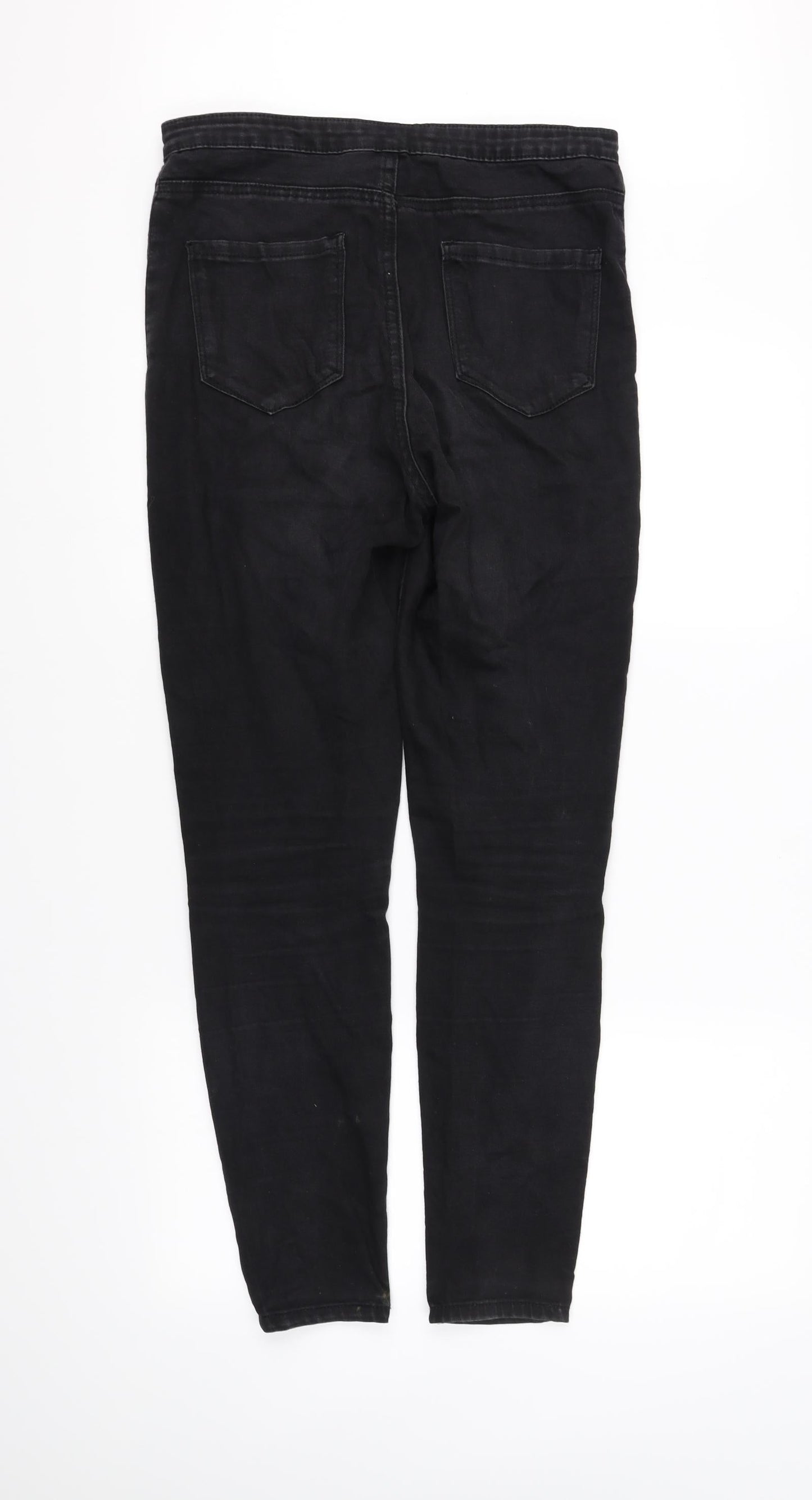 Womens UK Size 12 deniem & co Regular Fit Straight Black Jeans