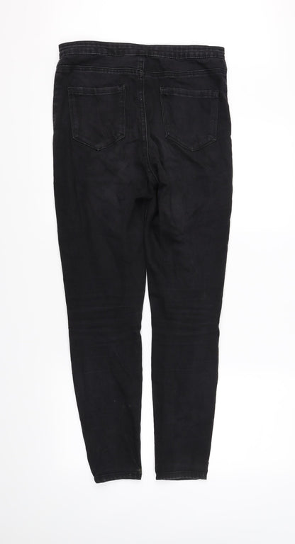 Womens UK Size 12 deniem & co Regular Fit Straight Black Jeans