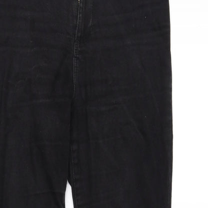 Womens UK Size 12 deniem & co Regular Fit Straight Black Jeans