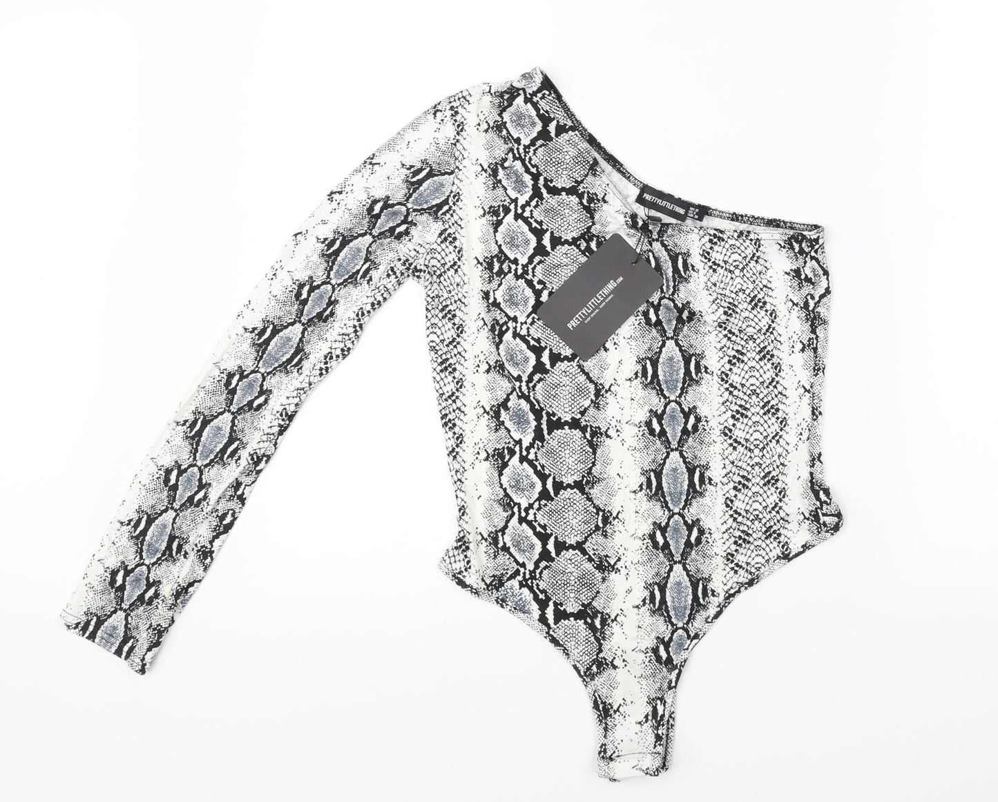 PRETTYLITTLETHING Womens White   Bodysuit One-Piece Size 10 L10 in