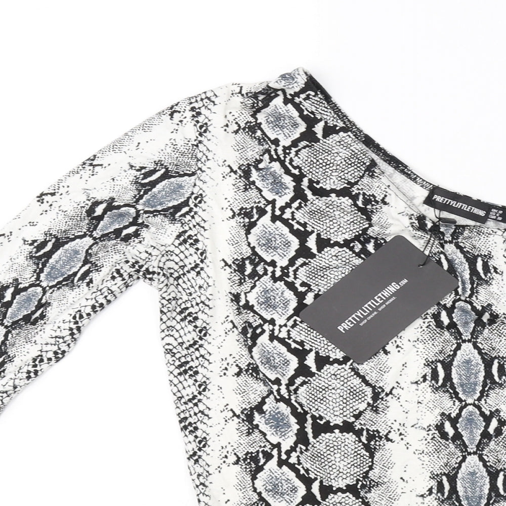 PRETTYLITTLETHING Womens White   Bodysuit One-Piece Size 10 L10 in