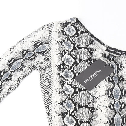 PRETTYLITTLETHING Womens White   Bodysuit One-Piece Size 10 L10 in