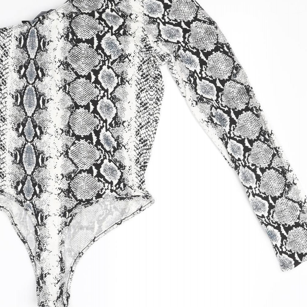 PRETTYLITTLETHING Womens White   Bodysuit One-Piece Size 10 L10 in