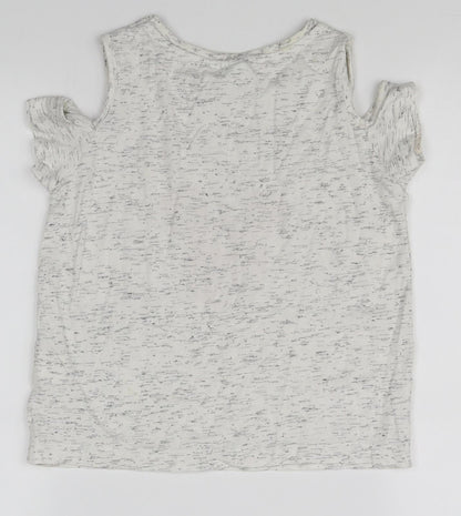 Mickey Mouse Girls Grey   Basic T-Shirt Size 7-8 Years
