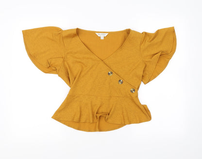 Womens UK Size 10 Miss Selfridge Orange Basic Blouse