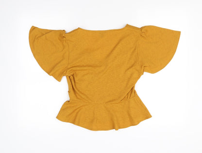 Womens UK Size 10 Miss Selfridge Orange Basic Blouse