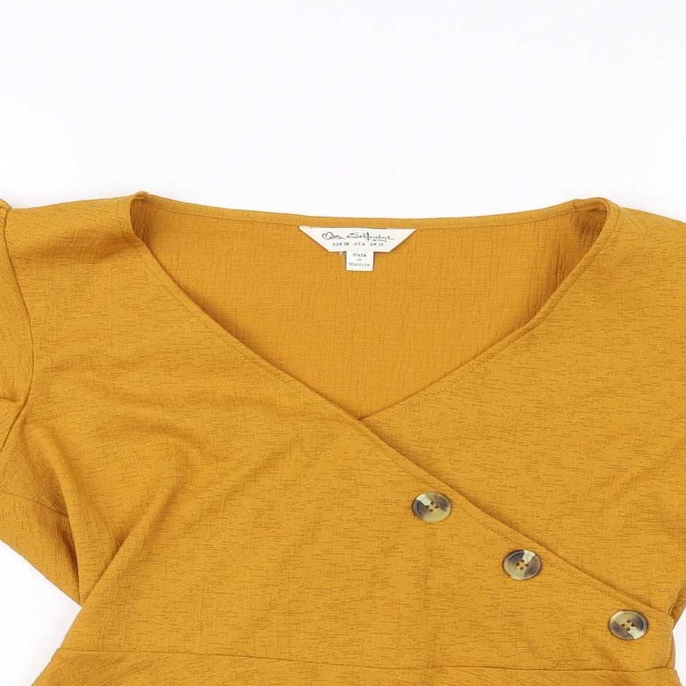 Womens UK Size 10 Miss Selfridge Orange Basic Blouse