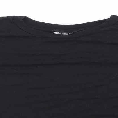 Womens UK Size S Zara Black Cropped T-Shirt