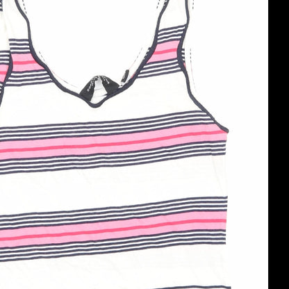 Dorothy Perkins Womens White Striped  Basic T-Shirt Size 8
