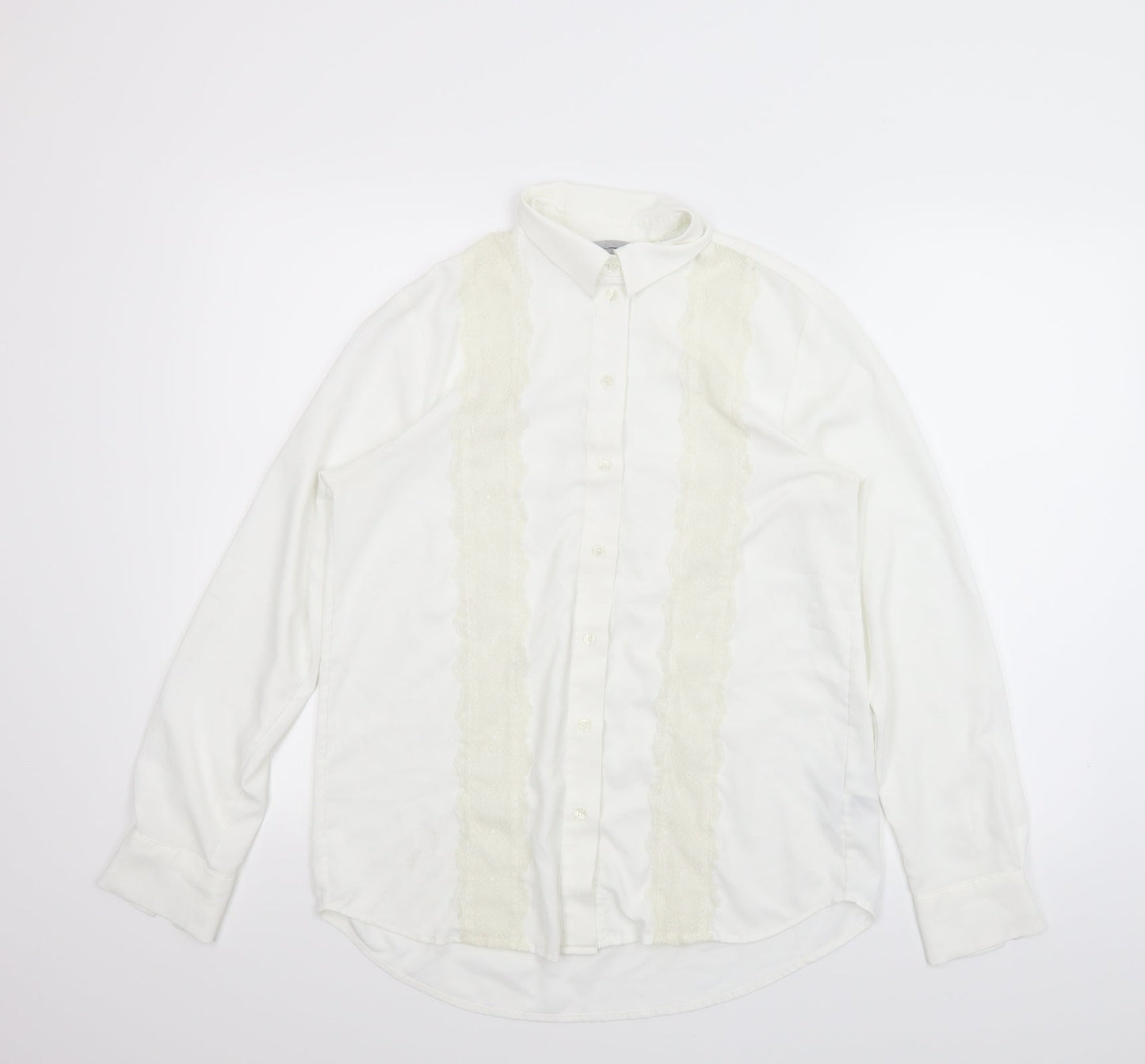 Womens UK Size 6 H&M White Basic Button-Up