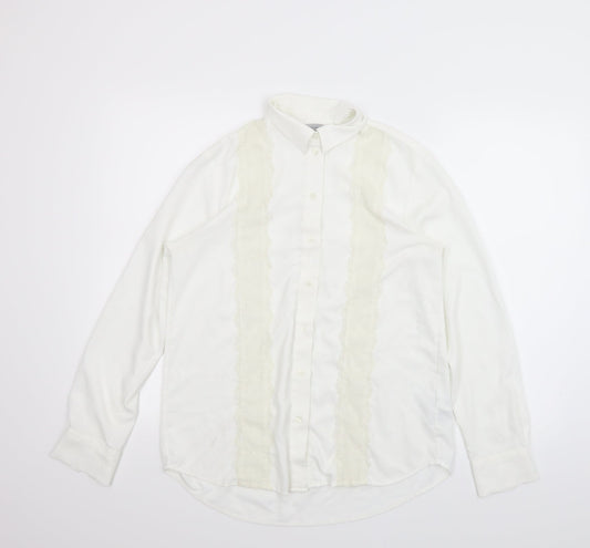Womens UK Size 6 H&M White Basic Button-Up