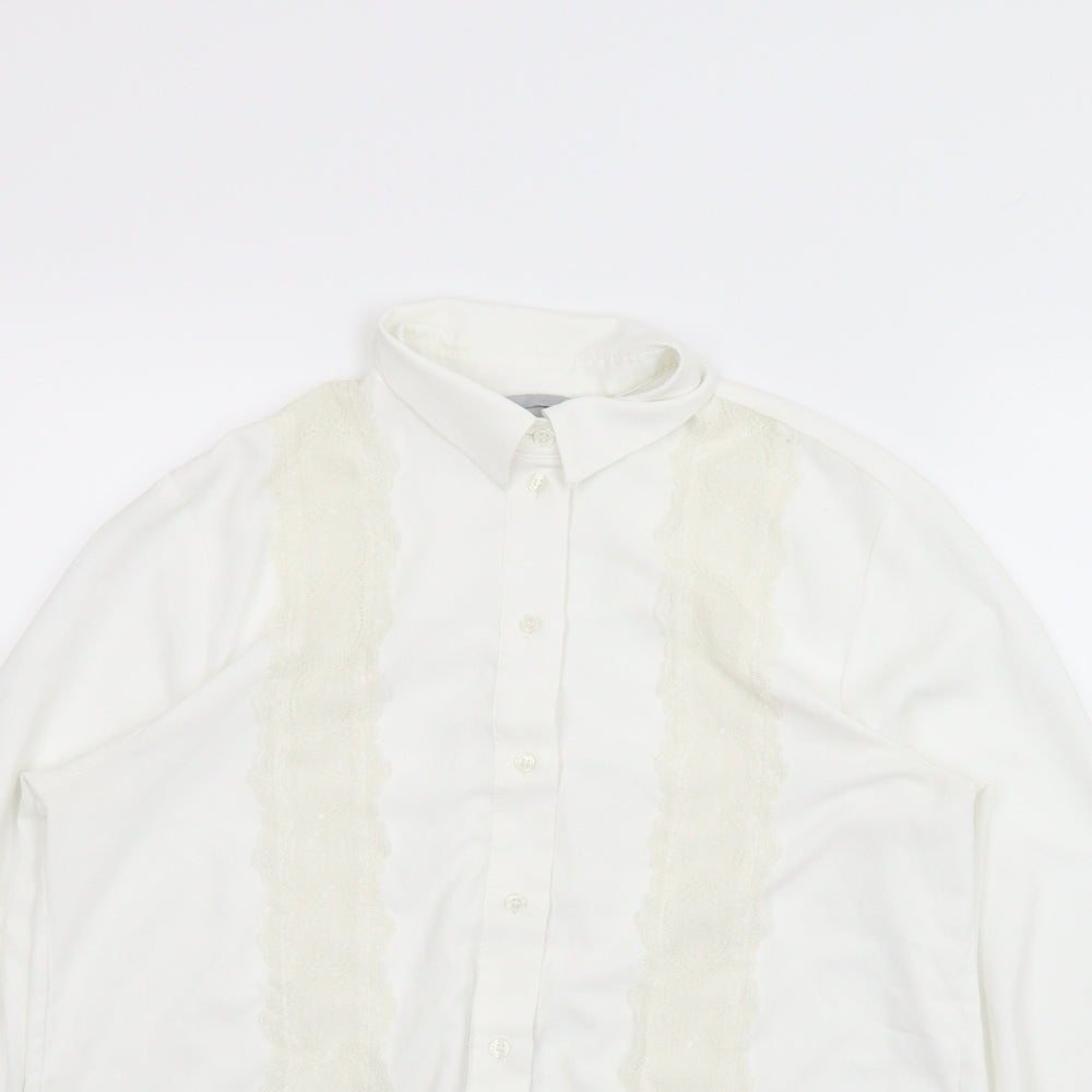 Womens UK Size 6 H&M White Basic Button-Up