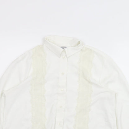 Womens UK Size 6 H&M White Basic Button-Up