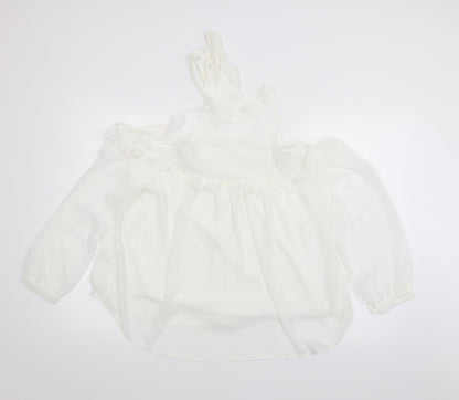 Womens UK Size L Preworn White Basic Blouse