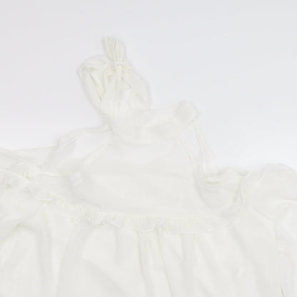 Womens UK Size L Preworn White Basic Blouse