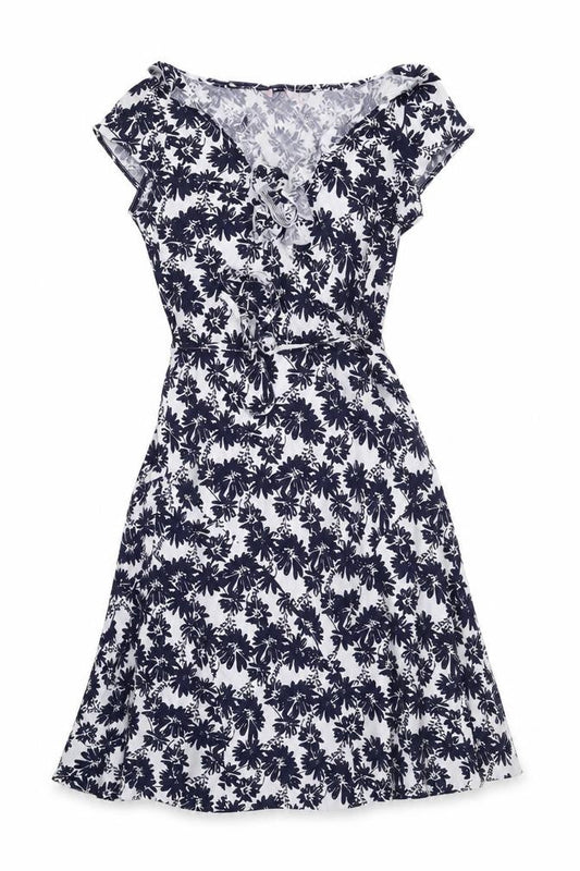 Womens Blue Floral  A-Line  Size 8