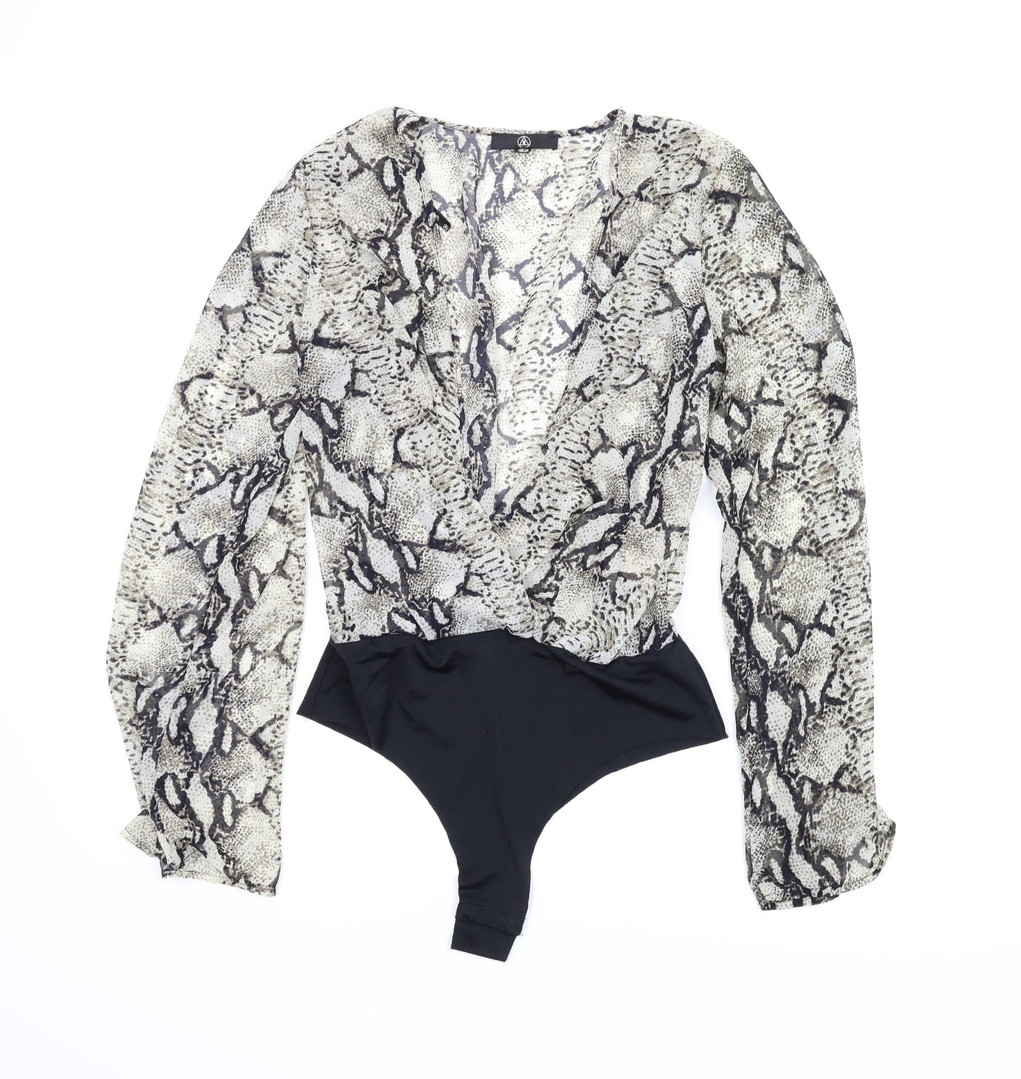 Misguided Womens Beige Animal Print  Leotard One-Piece Size 10