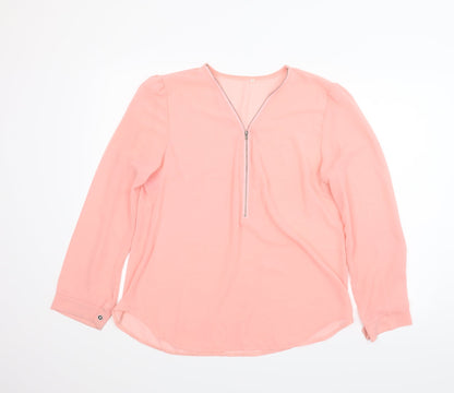 Womens UK Size 2XL Preworn Pink Basic Blouse