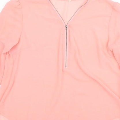 Womens UK Size 2XL Preworn Pink Basic Blouse