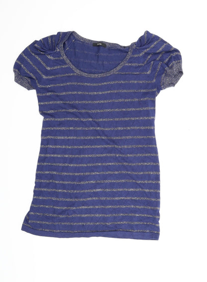 George Womens Blue Striped  A-Line  Size 16