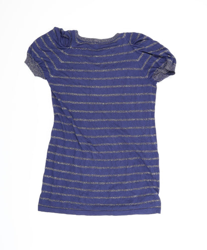 George Womens Blue Striped  A-Line  Size 16