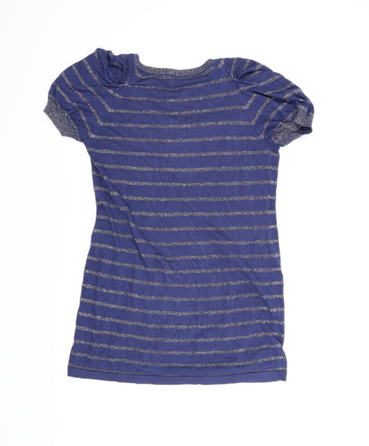 George Womens Blue Striped  A-Line  Size 16