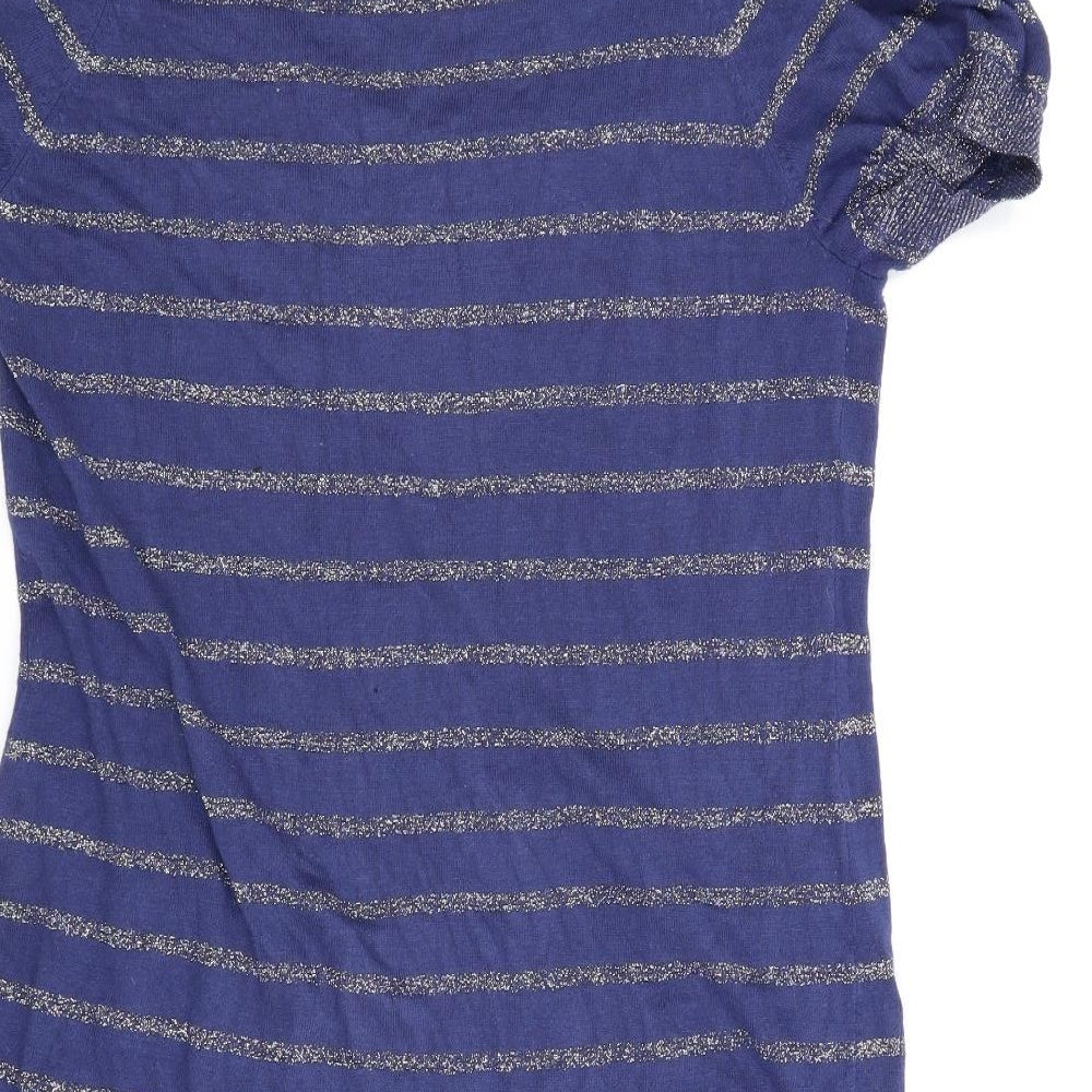 George Womens Blue Striped  A-Line  Size 16
