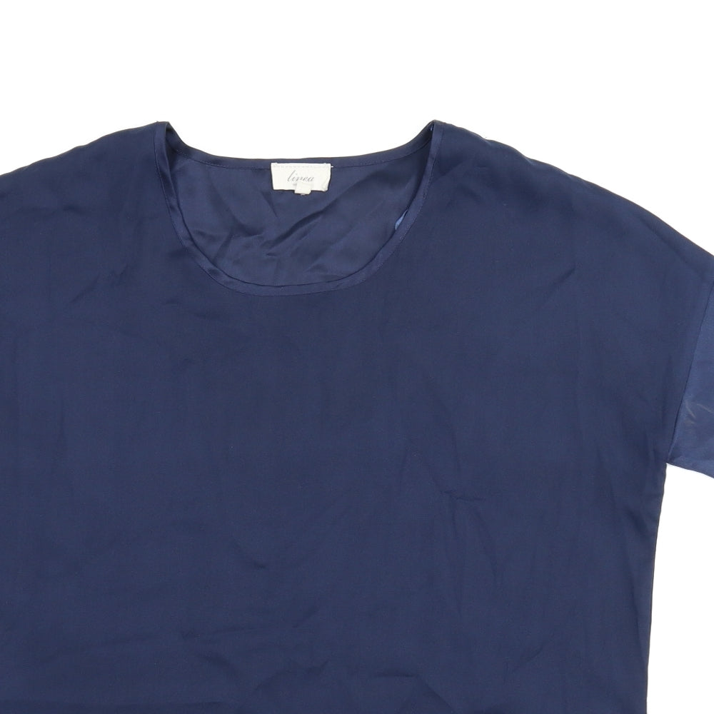 Womens UK Size 8 Linea Blue Basic Blouse