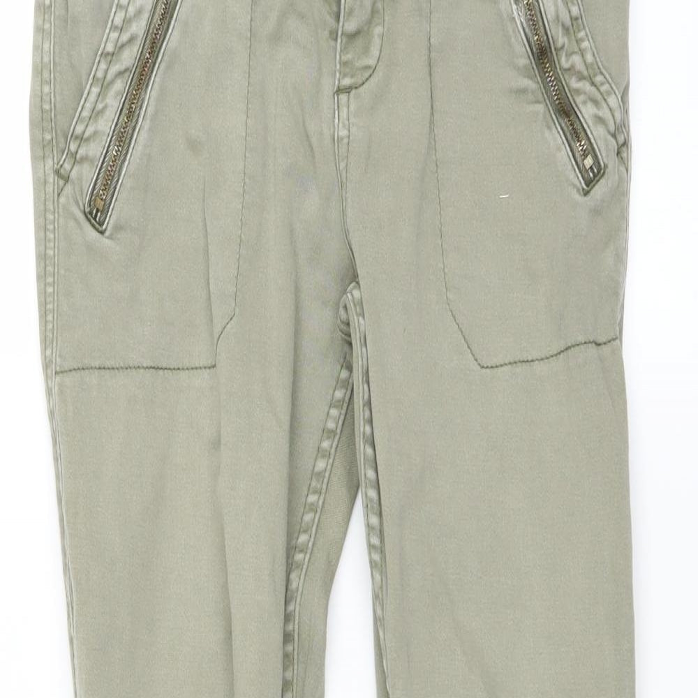 Hollister Womens Green  Denim Skinny Jeans Size 26 in L25 in - zip detail