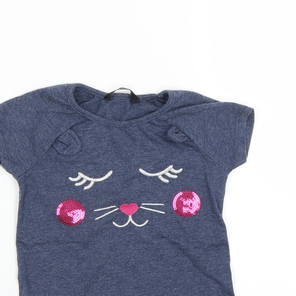 George Girls Black   T-Shirt Dress  Size 2-3 Years
