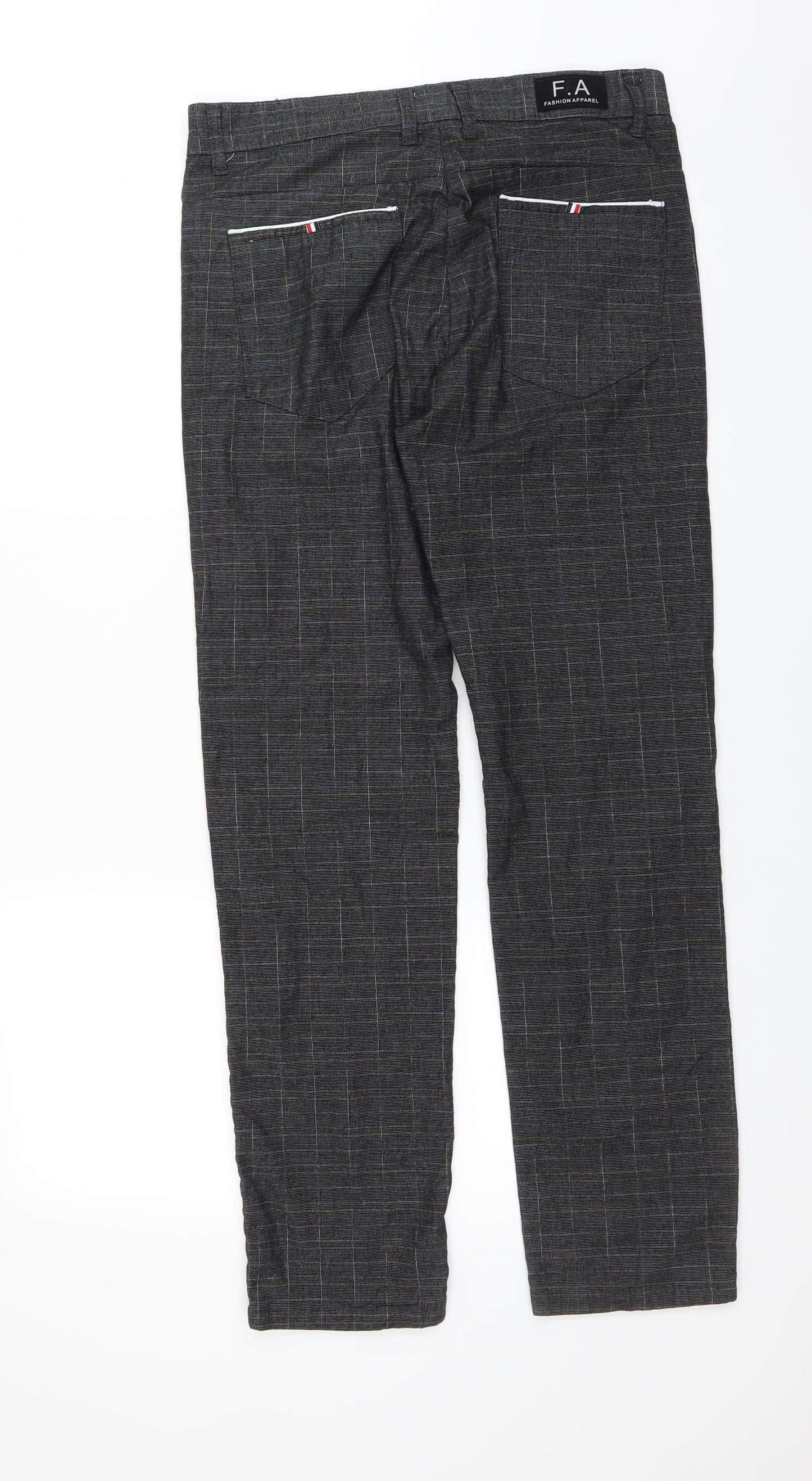 Fashion Apparel Womens Grey Check  Trousers  Size 34 in L29 in